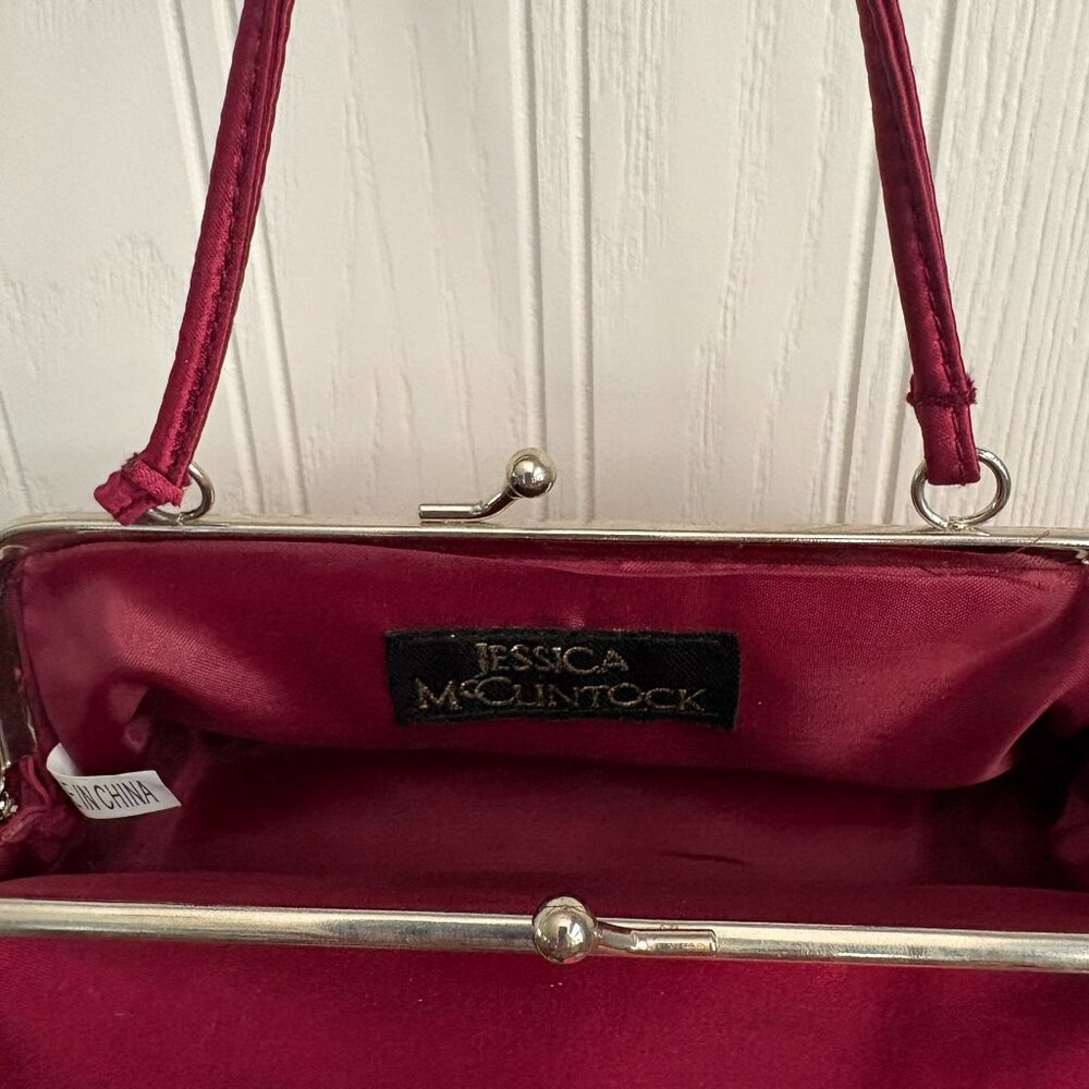 Jessica McClintock vintage small deep red purse - Picture 3 of 4